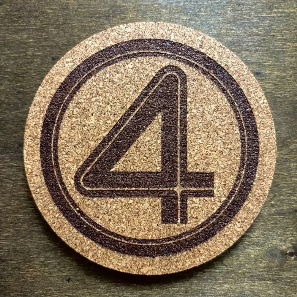 Fantastic Four 2025 Logo Laser Engraved Cork Coaster
